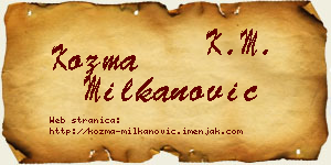 Kozma Milkanović vizit kartica